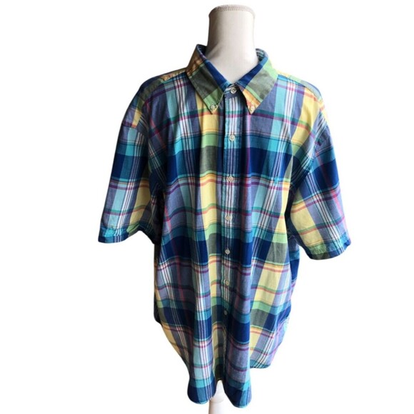 Ralph Lauren Button Down Shirt Short Sleeve Classic Fit Mens Blue XXL Normcore - Picture 1 of 6